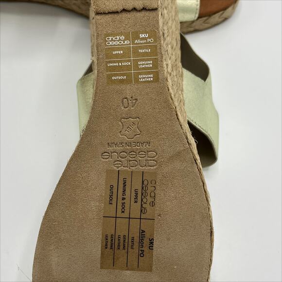 Andre Assous Allison Espadrille Mid-Wedge in Gold /Tan Size 9.5 - Picture 8 of 10